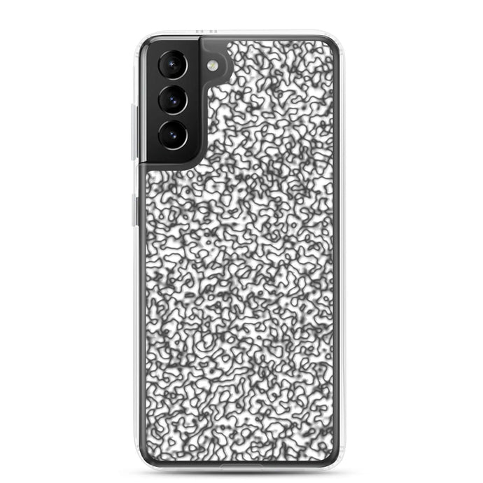 Elegant Black White Tender Organic Pattern Variation Flexible Clear Samsung Case Bump Resistant Corners CREATIVETECH