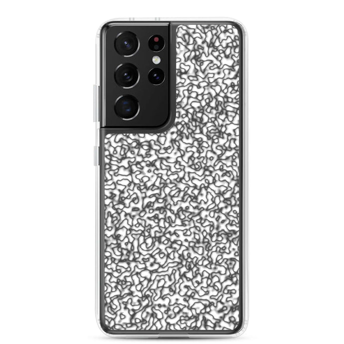 Elegant Black White Tender Organic Pattern Variation Flexible Clear Samsung Case Bump Resistant Corners CREATIVETECH