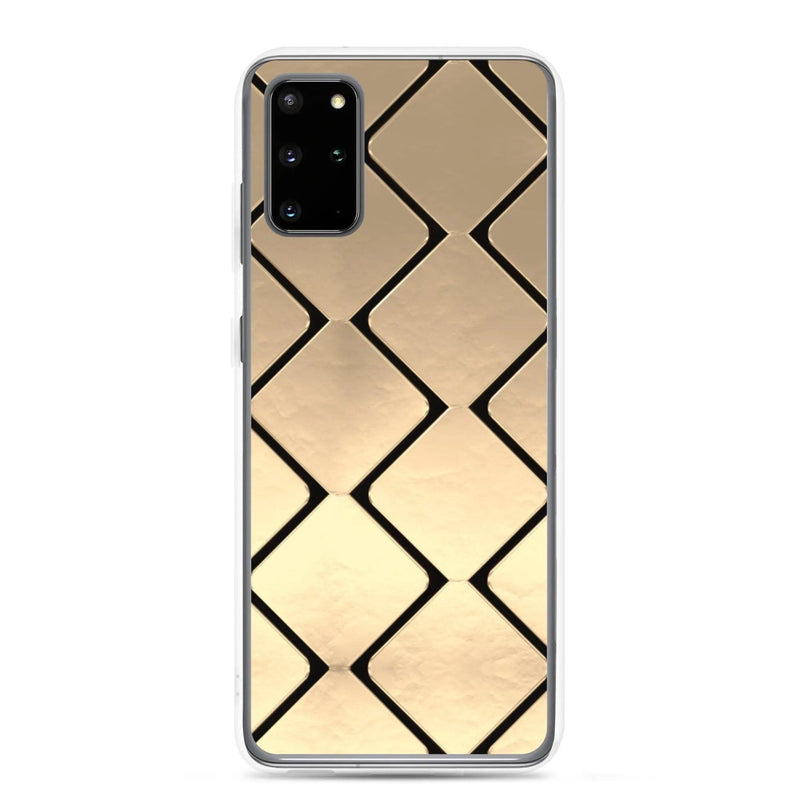 Load image into Gallery viewer, Golden Metal Cubes Flexible Clear Samsung Case Bump Resistant Corners CREATIVETECH
