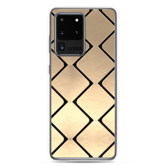 Golden Metal Cubes Flexible Clear Samsung Case Bump Resistant Corners CREATIVETECH
