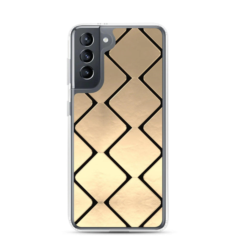 Load image into Gallery viewer, Golden Metal Cubes Flexible Clear Samsung Case Bump Resistant Corners CREATIVETECH
