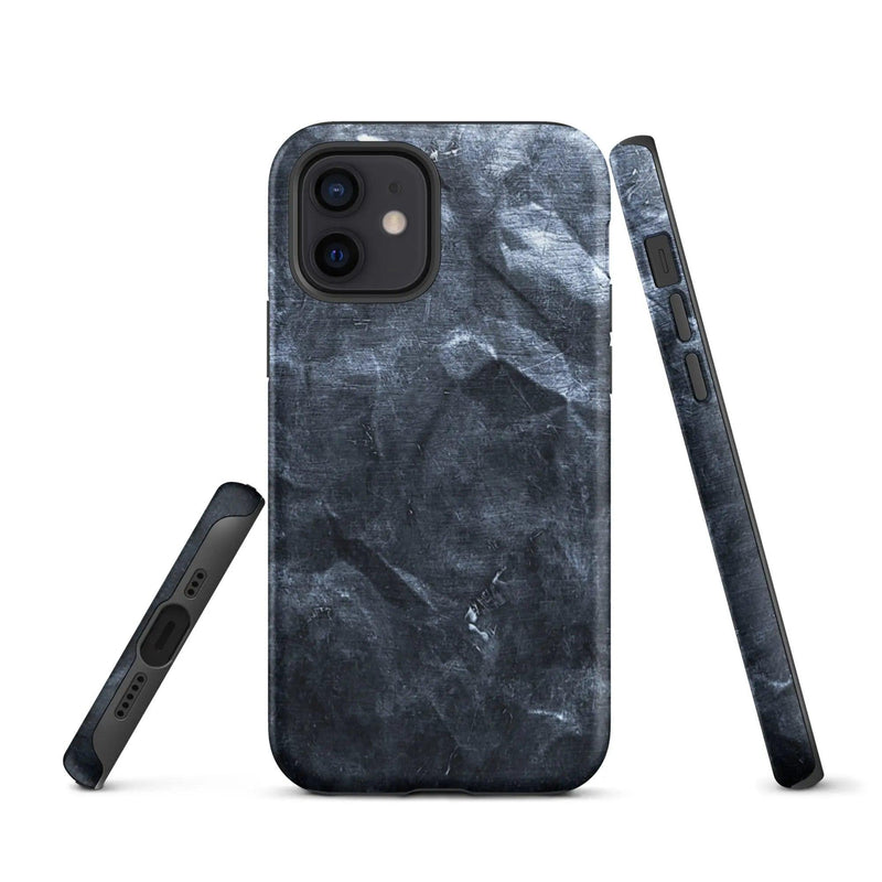Load image into Gallery viewer, Hammered Dark Metal Double Layered Impact Resistant Tough iPhone Case 3D Wrap Matte or Glossy CREATIVETECH
