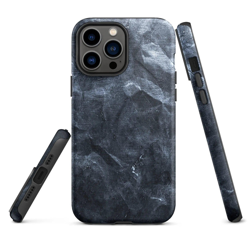 Load image into Gallery viewer, Hammered Dark Metal Double Layered Impact Resistant Tough iPhone Case 3D Wrap Matte or Glossy CREATIVETECH
