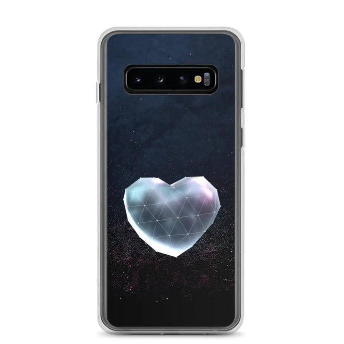 Heart Shaped Star Dust Dark Flexible Clear Samsung Case Bump Resistant Corners CREATIVETECH