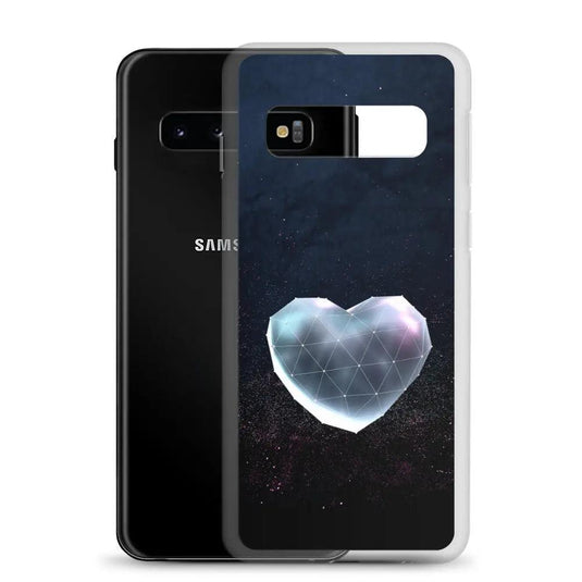 Heart Shaped Star Dust Dark Flexible Clear Samsung Case Bump Resistant Corners CREATIVETECH