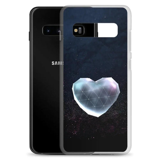 Heart Shaped Star Dust Dark Flexible Clear Samsung Case Bump Resistant Corners CREATIVETECH