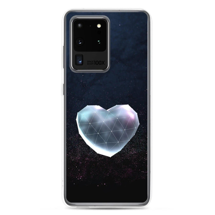 Heart Shaped Star Dust Dark Flexible Clear Samsung Case Bump Resistant Corners CREATIVETECH