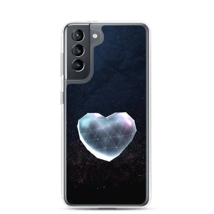 Heart Shaped Star Dust Dark Flexible Clear Samsung Case Bump Resistant Corners CREATIVETECH