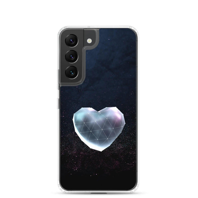 Heart Shaped Star Dust Dark Flexible Clear Samsung Case Bump Resistant Corners CREATIVETECH