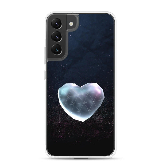 Heart Shaped Star Dust Dark Flexible Clear Samsung Case Bump Resistant Corners CREATIVETECH