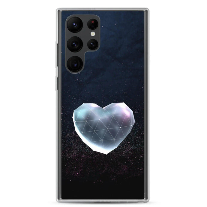 Heart Shaped Star Dust Dark Flexible Clear Samsung Case Bump Resistant Corners CREATIVETECH