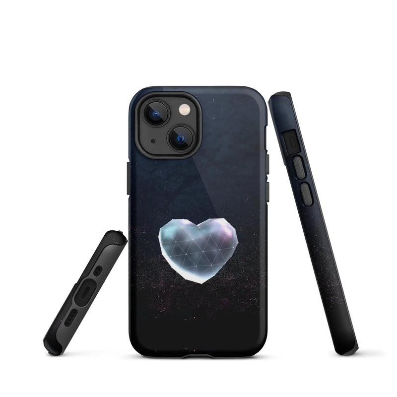 Load image into Gallery viewer, Heart Shaped Star Dust Double Layered Impact Resistant Tough iPhone Case 3D Wrap Matte or Glossy Finish CREATIVETECH
