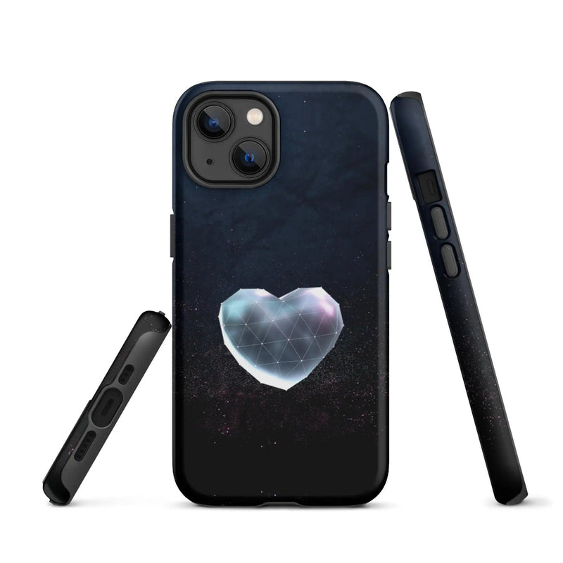 Load image into Gallery viewer, Heart Shaped Star Dust Double Layered Impact Resistant Tough iPhone Case 3D Wrap Matte or Glossy Finish CREATIVETECH
