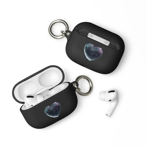 Heart Shaped Star Dust Shock Resistant 2-in-1 Tough AirPods Case with Metal Carabiner Various Colors CREATIVETECH