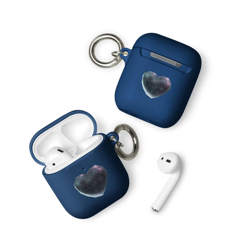 Load image into Gallery viewer, Heart Shaped Star Dust Shock Resistant 2-in-1 Tough AirPods Case with Metal Carabiner Various Colors CREATIVETECH
