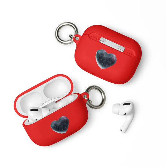 Heart Shaped Star Dust Shock Resistant 2-in-1 Tough AirPods Case with Metal Carabiner Various Colors CREATIVETECH