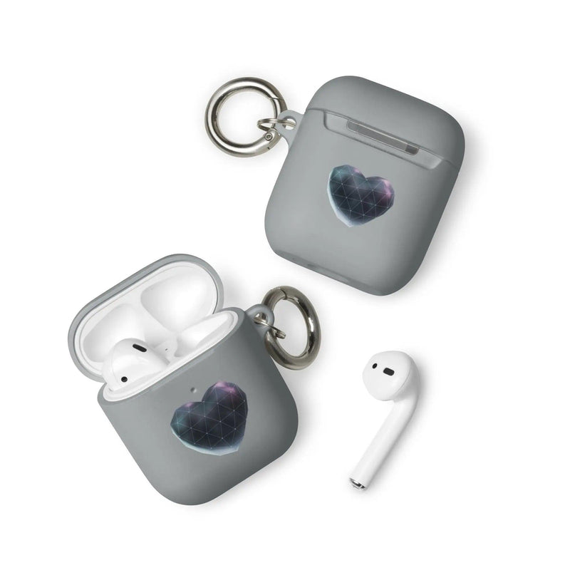 Load image into Gallery viewer, Heart Shaped Star Dust Shock Resistant 2-in-1 Tough AirPods Case with Metal Carabiner Various Colors CREATIVETECH
