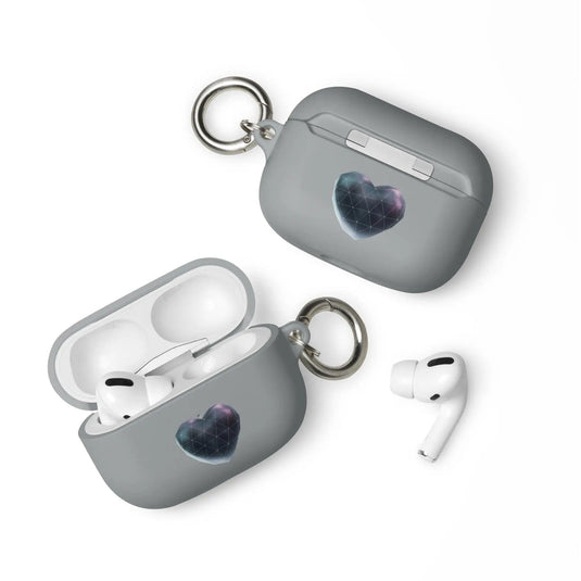Heart Shaped Star Dust Shock Resistant 2-in-1 Tough AirPods Case with Metal Carabiner Various Colors CREATIVETECH