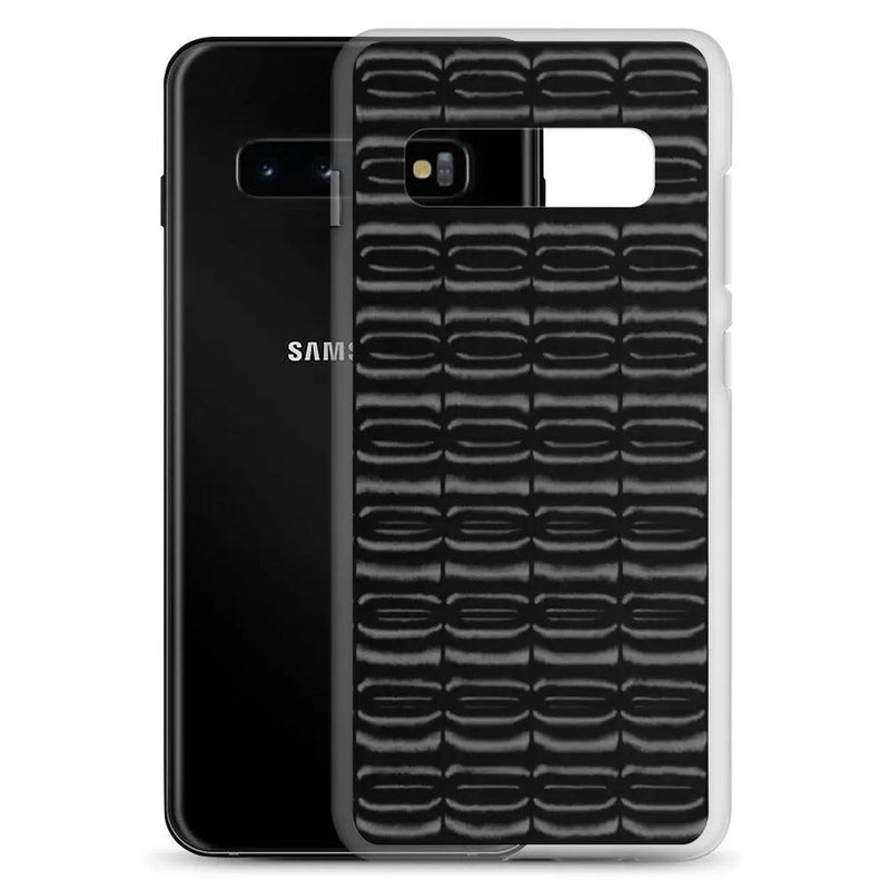 Load image into Gallery viewer, Industrial Carbon Black Graphite Flexible Clear Samsung Case Bump Resistant Corners CREATIVETECH

