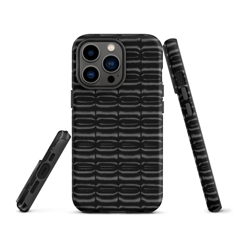Load image into Gallery viewer, Industrial Carbon Graphite Black Double Layered Impact Resistant Tough iPhone Case 3D Wrap Matte or Glossy Finish CREATIVETECH
