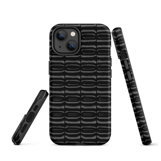 Industrial Carbon Graphite Black Double Layered Impact Resistant Tough iPhone Case 3D Wrap Matte or Glossy Finish CREATIVETECH