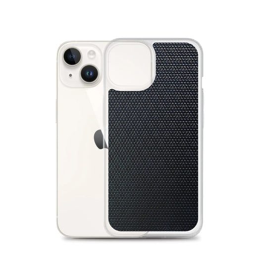 Industrial Dark Back Tech Metal Grid Flexible Clear iPhone Case Bump Resistant Corners CREATIVETECH