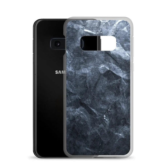 Industrial Dark Black Hammered Metal Flexible Clear Samsung Case Bump Resistant Corners CREATIVETECH