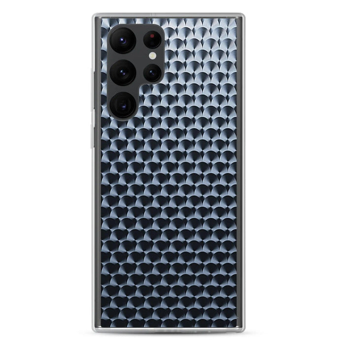 Industrial Dark Black Hammered Metal Flexible Clear Samsung Case Bump Resistant Corners CREATIVETECH