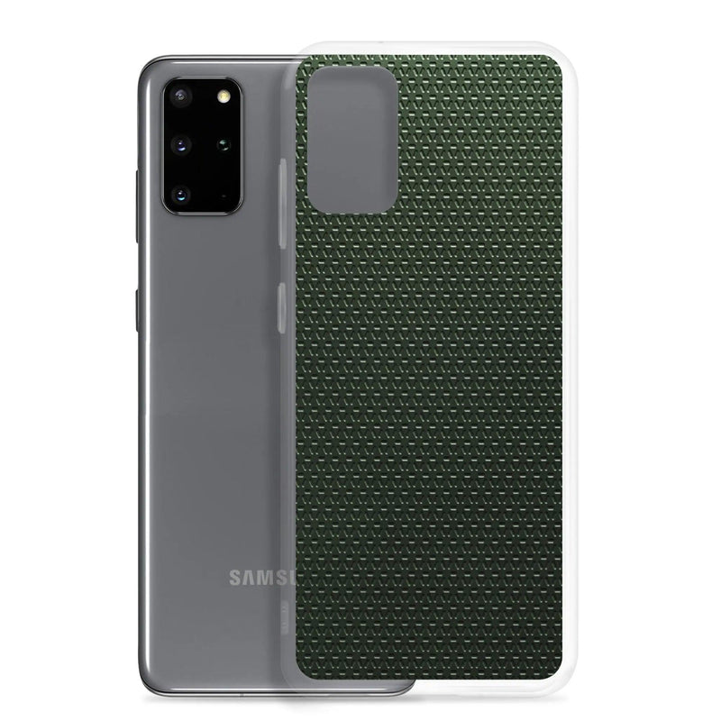 Load image into Gallery viewer, Industrial Metal Pattern Olive Green Flexible Clear Samsung Case Bump Resistant Corners CREATIVETECH
