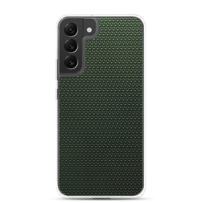 Load image into Gallery viewer, Industrial Metal Pattern Olive Green Flexible Clear Samsung Case Bump Resistant Corners CREATIVETECH
