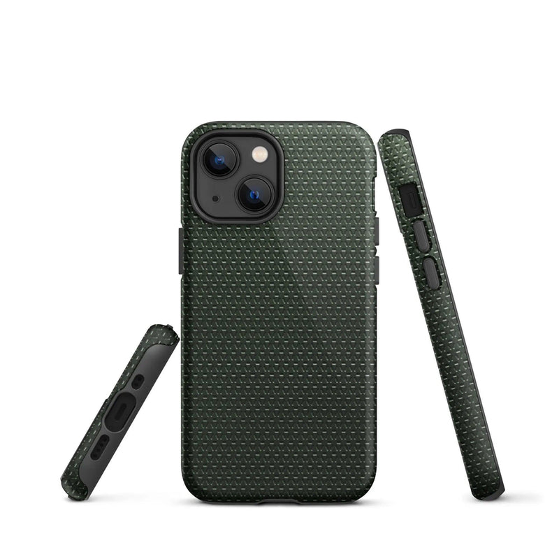Load image into Gallery viewer, Industrial Olive Green Rubber Pattern Double Layered Impact Resistant Tough iPhone Case 3D Wrap Matte or Glossy Finish CREATIVETECH

