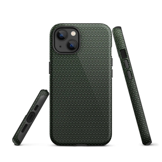 Industrial Olive Green Rubber Pattern Double Layered Impact Resistant Tough iPhone Case 3D Wrap Matte or Glossy Finish CREATIVETECH