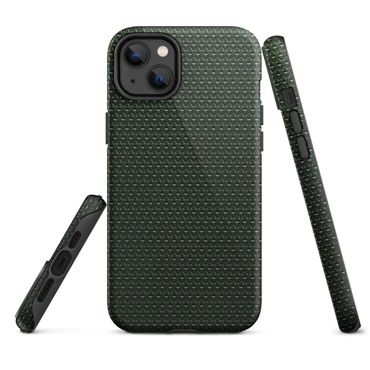 Industrial Olive Green Rubber Pattern Double Layered Impact Resistant Tough iPhone Case 3D Wrap Matte or Glossy Finish CREATIVETECH