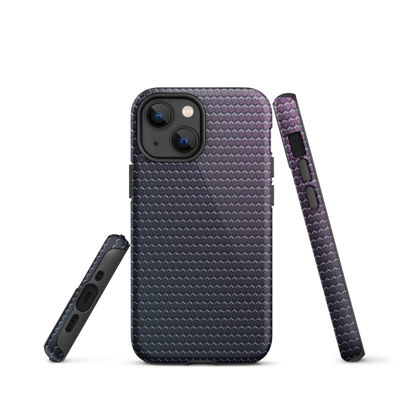 Load image into Gallery viewer, Industrial Violet Rubber Grid Double Layered Impact Resistant Tough iPhone Case 3D Wrap Matte or Glossy Finish CREATIVETECH
