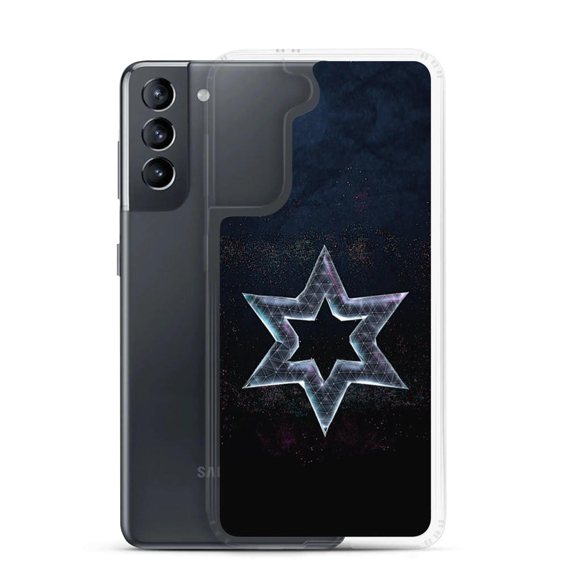 Load image into Gallery viewer, Jewish Star Dust Dark Flexible Clear Samsung Case Bump Resistant Corners CREATIVETECH
