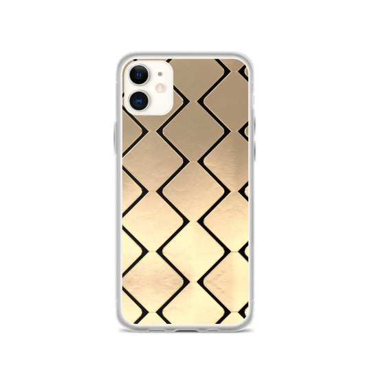 Metal Golden Grid Flexible Clear iPhone Case Bump Resistant Corners CREATIVETECH