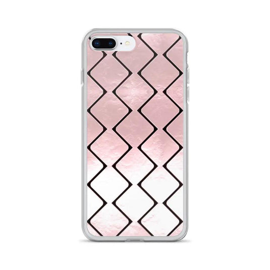 Metal Rose Golden Grid Flexible Clear iPhone Case Bump Resistant Corners CREATIVETECH