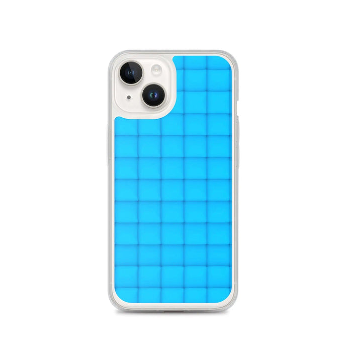 Neon Blue Cubic Style Squishy Flexible Clear iPhone Case Bump Resistant Corners CREATIVETECH