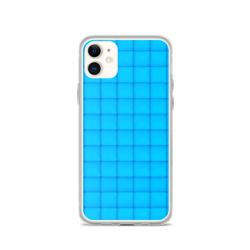 Load image into Gallery viewer, Neon Blue Cubic Style Squishy Flexible Clear iPhone Case Bump Resistant Corners CREATIVETECH

