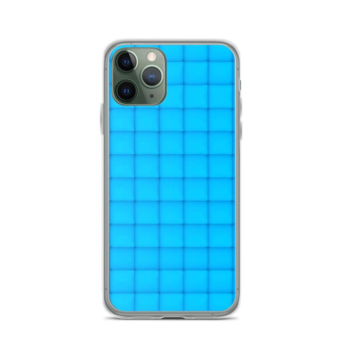 Neon Blue Cubic Style Squishy Flexible Clear iPhone Case Bump Resistant Corners CREATIVETECH