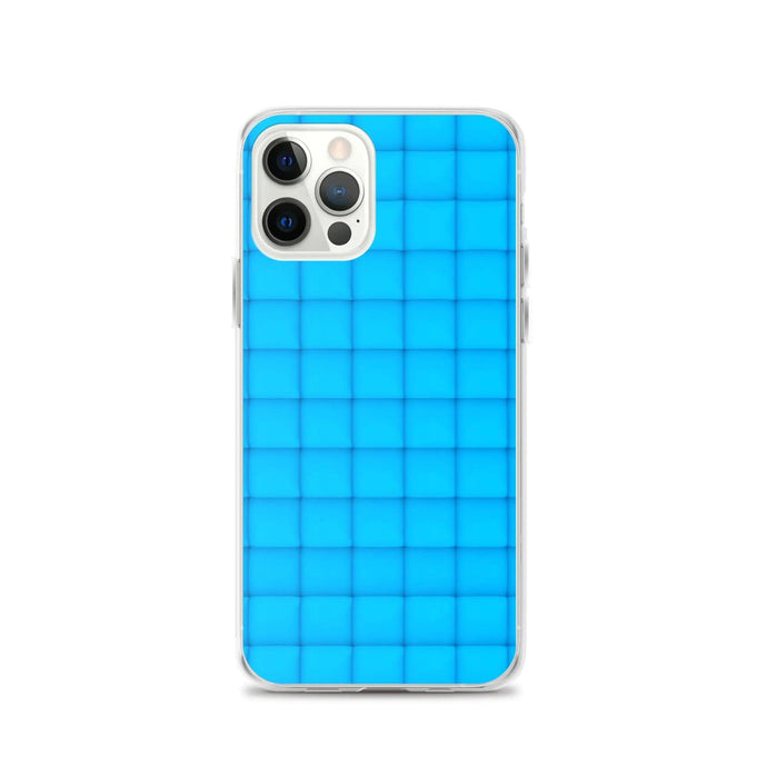 Neon Blue Cubic Style Squishy Flexible Clear iPhone Case Bump Resistant Corners CREATIVETECH