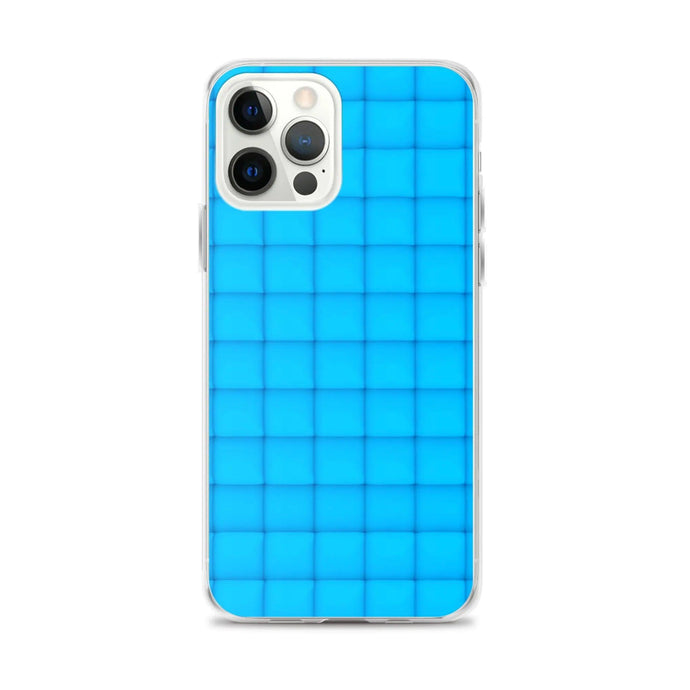 Neon Blue Cubic Style Squishy Flexible Clear iPhone Case Bump Resistant Corners CREATIVETECH