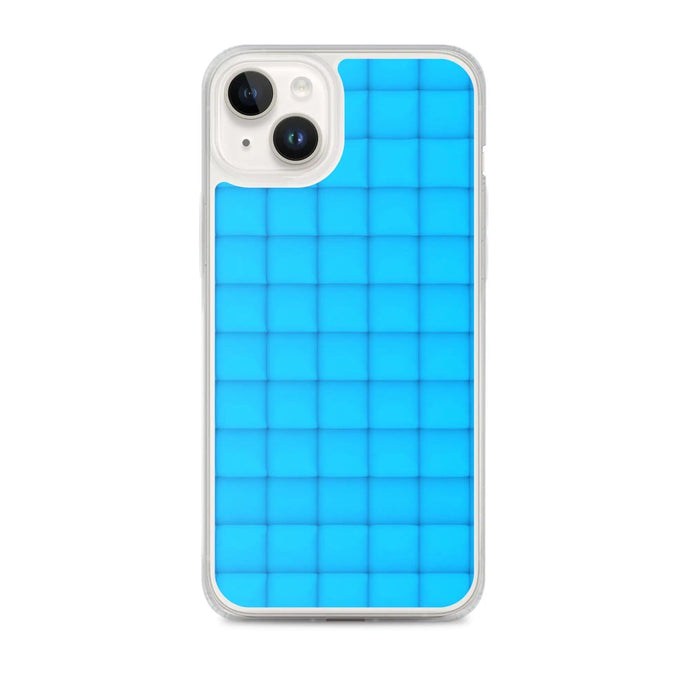 Neon Blue Cubic Style Squishy Flexible Clear iPhone Case Bump Resistant Corners CREATIVETECH