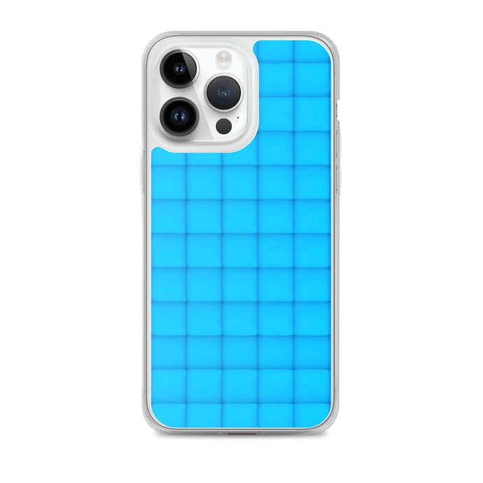 Neon Blue Cubic Style Squishy Flexible Clear iPhone Case Bump Resistant Corners CREATIVETECH