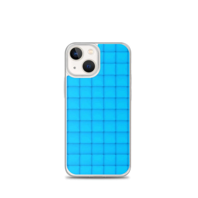 Neon Blue Cubic Style Squishy Flexible Clear iPhone Case Bump Resistant Corners CREATIVETECH