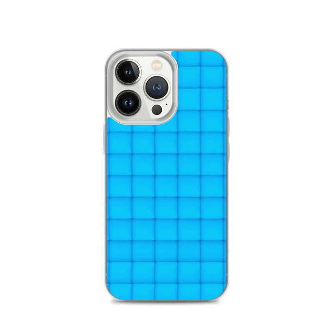 Neon Blue Cubic Style Squishy Flexible Clear iPhone Case Bump Resistant Corners CREATIVETECH