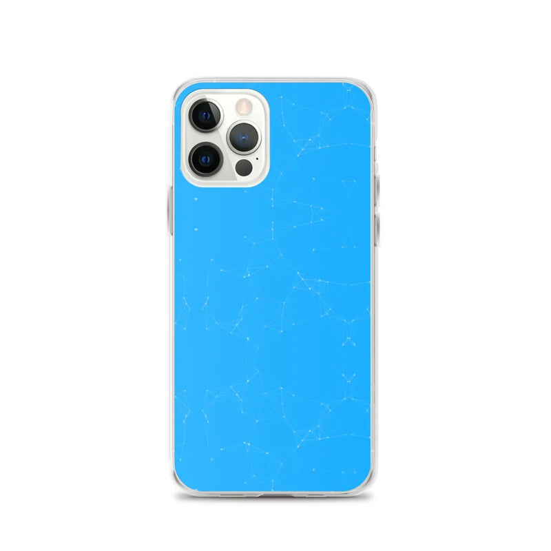 Load image into Gallery viewer, Neon Blue Cyber Polygon Flexible Clear iPhone Case Bump Resistant Corners CREATIVETECH
