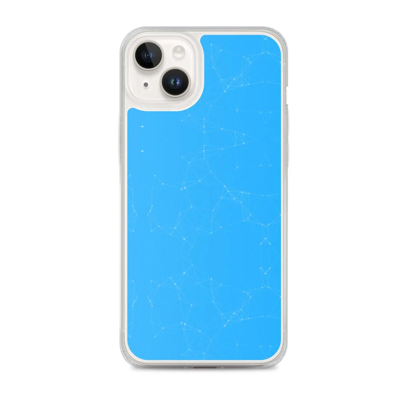 Load image into Gallery viewer, Neon Blue Cyber Polygon Flexible Clear iPhone Case Bump Resistant Corners CREATIVETECH
