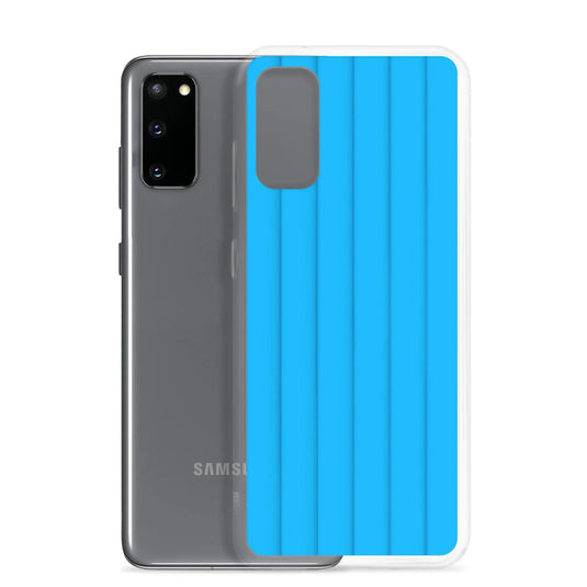 Neon Blue Striped Squishy Style Flexible Clear Samsung Case Bump Resistant Corners CREATIVETECH