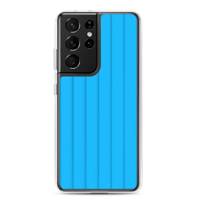 Neon Blue Striped Squishy Style Flexible Clear Samsung Case Bump Resistant Corners CREATIVETECH